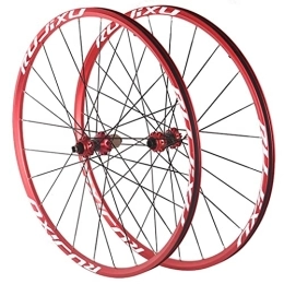 LSRRYD Mountain Bike Wheel LSRRYD 26 / 27.5 / 29" Mountain Bike Wheelsets Carbon Hub MTB Wheels Bolt On Centerlock Disc Brake 24H Flat Spokes Bike Wheel 1920g Fit 7-11 Speed Cassette (Color : Red, Size : 26 inch)