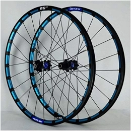 LSRRYD Mountain Bike Wheel LSRRYD 26 27.5 Inch Bicycle Front & Rear Wheel MTB Blue Rim Mountain Bike Wheelset 24 Spoke Disc Brake For 7-12 Speed Cassette Flywheel QR (Color : A-Blue, Size : 27.5inch)