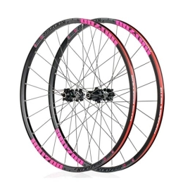 LSRRYD Mountain Bike Wheel LSRRYD 26" 27.5" Mountain Bike Wheel Set Disc Rim Brake with quick release 8 9 10 11 speed Sealed Bearings Hub (Color : Pink, Size : 27.5inch)