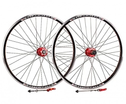 LSRRYD Mountain Bike Wheel LSRRYD 26'' / 29" / 700c Mountain Bike Wheelset Disc Brake C / V Brake Bicycle Rim MTB QR Quick Release Wheels 32H Hub For 7 / 8 / 9 / 10 Speed Cassette (Color : Red, Size : 29inch)