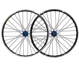 LSRRYD Mountain Bike Wheel LSRRYD 26" Bicycle Rim V Brake Disc Brake Mountain Bike Wheelset MTB Quick Release Wheels 32H Hub For 7 / 8 / 9 / 10 Speed Cassette Stainless Steel Spokes 2163g (Color : Blue, Size : 26)