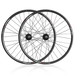 LSRRYD Mountain Bike Wheel LSRRYD 26" Mountain Bike Disc Brake Wheelset MTB Rim 32H Wheels Quick Release Hub For 7 / 8 / 9 / 10 Speed Cassette 2201g (Color : Black, Size : 26'')