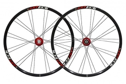 LSRRYD Mountain Bike Wheel LSRRYD 26" Mountain Bike Wheelset Disc Brake Bicycle Rim MTB Quick Release Wheels QR 24 / 28H Hub For 7 / 8 / 9 / 10 Speed Cassette 2123g (Color : Red, Size : 26in)
