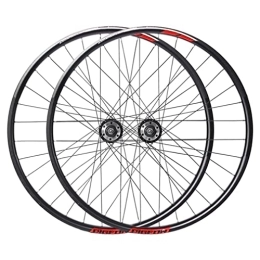 LSRRYD Mountain Bike Wheel LSRRYD 26'' Mountain Bike Wheelset Disc Brake MTB Rim Quick Release Front Rear Wheel Set Bicycle Wheels 32H Hub For 7 / 8 / 9 / 10 Speed Cassette 2300g (Color : Red, Size : 26'')