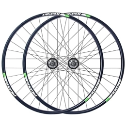 LSRRYD Mountain Bike Wheel LSRRYD 27.5'' Mountain Bike Wheelset Disc Brake MTB Wheelset Quick Release Front Rear Wheels Bicycle Rim 32H Hub For 7 / 8 / 9 / 10 Speed Cassette 2800g (Color : Green, Size : 27.5'')