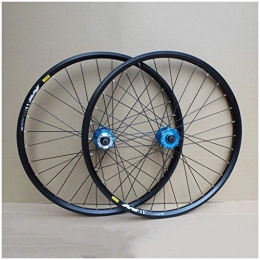 LSRRYD Mountain Bike Wheel LSRRYD Bike Wheelset 26 Inch Double Wall MTB Rim Disc Brake QR For 8 / 9 / 10 Speed Cassette Flywheel 32 Holes (Color : Blue)