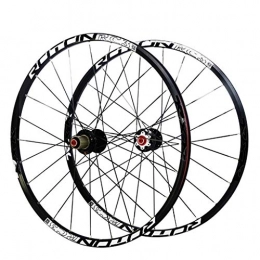 LSRRYD Mountain Bike Wheel LSRRYD Cycling Wheels 26" 27.5" Mountain Bike Wheelset, Alloy Double Wall MTB Front and rear wheels hybrid Bicycle Quick Release 28H Disc Brake Rim 9 10 11 speed (Color : Black, Size : 27.5inch)