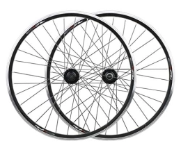 LSRRYD Mountain Bike Wheel LSRRYD Cycling Wheels Bicycle Wheel Front Rear Mountain Bike Wheel Set 20 26 Inch Disc V- Brake MTB Alloy Rim 7 8 9 10 Speed (Color : Black, Size : 20in rear wheel)