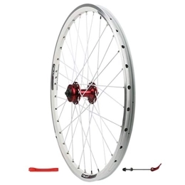 LSRRYD Mountain Bike Wheel LSRRYD Cycling Wheels Mountain Bike Wheelset 26 Inch Bicycle Front Wheel Rear Wheel Double Layer Alloy MTB Rim Disc V Brake Quick Release 7 8 9 10 Speed 32H (Color : White, Size : 24in Front wheel)