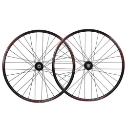 LSRRYD Mountain Bike Wheel LSRRYD Cycling Wheels MTB 26 Inch Bike Wheel Set Double Wall Alloy Rim Disc Brake 7-11 Speed Sealed Hub Quick Release Tires 1.75-2.1" 32H (Color : Black)