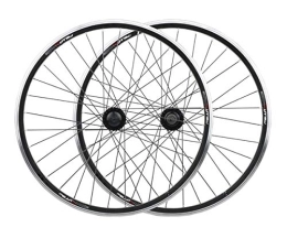 LSRRYD Mountain Bike Wheel LSRRYD Cycling Wheels MTB Bicycle Wheel Mountain Bike Wheel Set 20 26 Inch Quick Release Disc V- Brake (Color : Black, Size : 20in Front wheel)