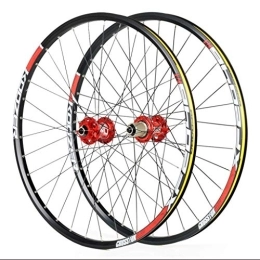 LSRRYD Mountain Bike Wheel LSRRYD Double Wall Bike Wheelset for 26 27.5 29 inch MTB Rim Disc Brake Quick Release Mountain Bike Wheels 24H 8 9 10 11 Speed (Color : Red, Size : 27.5inch)