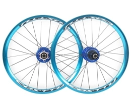 LSRRYD Spares LSRRYD Foldable Bike Wheels 16 Inch Bicycle Wheelset Disc Brake Wheels Quick Release 349 MTB BMX Rim 24 Holes Hub 100 / 135mm 7 / 8 / 9 / 10 / 11 Speed Cassette 1220g (Color : Blue, Size : 16'' 349)