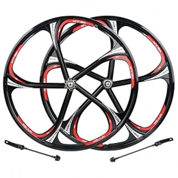 LSRRYD Mountain Bike Wheel LSRRYD Mountain Bike Disc Brake Wheelset 26inch Bicycle Rim Integrated Wheel Set MTB Wheels Quick Release Hub For 7 / 8 / 9 / 10s Cassette Flywheel 3011g (Color : Black, Size : 26in)