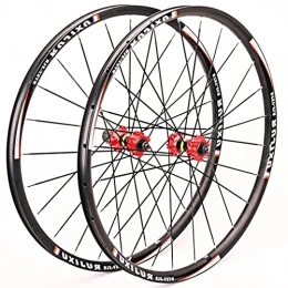 LSRRYD Spares LSRRYD Mountain Bike Wheelset 26 / 27.5 / 29 Inch Aluminum Alloy Rim 24H Hub Disc Brake MTB Wheel Set Quick Release Bicycle Wheels Fit 7-11 Speed Cassette 1900g (Color : Red, Size : 27.5 in)