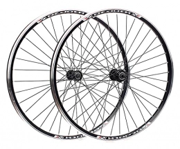 LSRRYD Mountain Bike Wheel LSRRYD Mountain Bike Wheelset 26'' 700C Bicycle Rim V Brake MTB Wheels Bolt On Solid Shaft Hub For 6 / 7 / 8 / 9 Speed Rotary Flywheel (Color : Black, Size : 26inch)