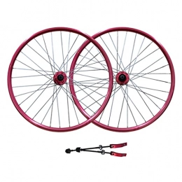 LSRRYD Mountain Bike Wheel LSRRYD Mountain Bike Wheelset 26" Bicycle Rim Disc Brake MTB Wheels Quick Release 32H QR Hub For 7 / 8 / 9 Speed Cassette 2359g (Color : Red, Size : 26 Inch)