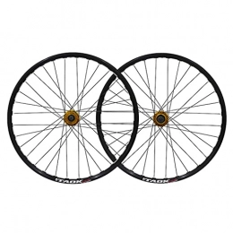 LSRRYD Mountain Bike Wheel LSRRYD Mountain Bike Wheelset 26" MTB Rim QR Quick Release Disc Brake Bicycle Wheels 32H Hub For 7 / 8 / 9 / 10 Speed Cassette 2156g (Color : Gold, Size : 26 inch)