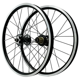 LSRRYD Spares LSRRYD Mountain Bike Wheelset 406 Disc Brake Cycling Wheels 20" BMX Rim V Brake 24 Holes Quick Release Hub For 7 / 8 / 9 / 10 / 11 / 12 Speed Cassette MTB Bicycle Wheel 1400g (Color : Black A, Size : 20inch)