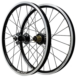 LSRRYD Mountain Bike Wheel LSRRYD Mountain Bike Wheelset 406 Disc Brake Cycling Wheels 20" BMX Rim V Brake 24 Holes Quick Release Hub For 7 / 8 / 9 / 10 / 11 / 12 Speed Cassette MTB Bicycle Wheel 1400g (Color : Black, Size : 20inch)