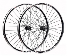LSRRYD Mountain Bike Wheel LSRRYD Mountain Bike Wheelset 700C 26inch Rim V Brake Wheels Quick Release Hub For 6 / 7 / 8s Rotary Flywheel (Color : Black hub, Size : 700C)