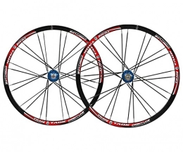 LSRRYD Mountain Bike Wheel LSRRYD Mountain Bike Wheelset Disc Brake MTB Quick Release Wheels 26" Bicycle Rim 24H Straight Pull Flat Spokes QR Hub For 7 / 8 / 9 / 10 Speed Cassette 2415g (Color : Blue A, Size : 26inch)