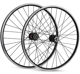 LSRRYD Mountain Bike Wheel LSRRYD Mountain Bike Wheelset Disc / Rim Brake MTB Rim 26 Inch Wheelset Bicycle Front Rear Wheel 7 8 9 10 11 Speed Cassette QR Sealed Bearing Hubs 32 Spoke 2300g (Color : Gold hub, Size : 26inch)