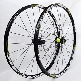 LSRRYD Spares LSRRYD MTB 26 27.5 Inch Mountain Bike Wheel Disc Brake Bicycle Wheelset Double Layer Alloy Rim 7-11speed Cassette Hub Sealed Bearing QR (Color : Green hub, Size : 27.5inch)