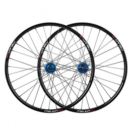 LSRRYD Mountain Bike Wheel LSRRYD MTB Bicycle WheelSet 26 Inch Mountain Bike Rims Disc Brake Hub QR For 7 / 8 / 9 / 10 Speed Cassette 32 Spoke (Color : Blue hub, Size : 26inch)