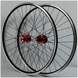 LSRRYD Mountain Bike Wheel LSRRYD MTB Wheelset 26inch Bicycle Cycling Rim Mountain Bike Wheel 32H Disc / Rim Brake 7-12speed QR Cassette Hubs Sealed Bearing 6 Pawls (Color : Red hub, Size : 26inch)