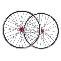 LSRRYD Mountain Bike Wheel LSRRYD Rims Bicycle Wheel 26 Inch Double Wall Alloy Rim MTB Bike Wheel Set QR Cassette Hubs 32 Hole V / Disc Brake 7 8 9 10 Speed (Color : Black)