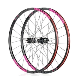 LSRRYD Spares LSRRYD Wheel Mountain Bike for 26" Double Wall Rim Set, Disc Rim Brake 7 8 9 10 11speed Sealed Bearings Hub (Color : Pink, Size : 26inch)