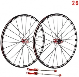LTGJJ Spares LTGJJ Mountain Bike Wheelset 26 / 27.5 / 29 Inches, MTB Bicycle Rear Wheel Double Walled Aluminum Alloy Rim Disc Brake Carbon Fiber Hub Quick Release 7 / 8 / 9 / 10 / 11 Speed Cassette (Color : Red, Size : 29in)