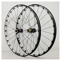 LvTu Mountain Bike Wheel LvTu Mountain Bike Wheelset 26 27.5 inch 15mm / 12mm Thru Axle Hub, XC MTB Front / Rear Wheel Double Wall Rim Disc Brake (Color : Black hub, Size : 27.5 inch)