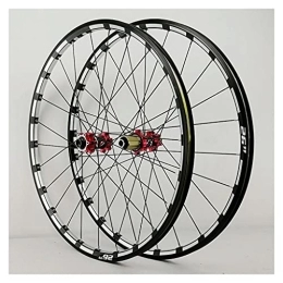 LvTu Mountain Bike Wheel LvTu Mountain Bike Wheelset 26 27.5 inch 15mm / 12mm Thru Axle Hub, XC MTB Front / Rear Wheel Double Wall Rim Disc Brake (Color : Red hub, Size : 27.5 inch)