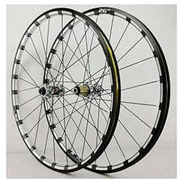 LvTu Spares LvTu Mountain Bike Wheelset 26 27.5 inch 15mm / 12mm Thru Axle Hub, XC MTB Front / Rear Wheel Double Wall Rim Disc Brake (Color : Titanium hub, Size : 26 inch)