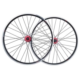 LvTu Spares LvTu Mountain Bike Wheelset MTB 26 inch V-brake / Disc Brake Alloy Double Wall Rim for 7 8 9 10 Speed Cassette 1.25~2.5" Tire Rim (Color : Black)