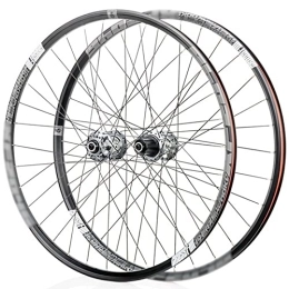 LYRONG Mountain Bike Wheel LYRONG MTB Wheelset, High Strength Aluminum Alloy Rim Mountain Bike Wheels, Clincher Carbon Hub, Disc Brake Quick Release Fit for 7-11 Speed Freewheels, Gray_26 Inches