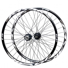 LYzpf Mountain Bike Wheel LYzpf Mountain Bike Wheel Front Rear Set Rims Disc Bicycle 26 / 27.5 / 29 inch Aluminum Alloy Equipment Accessories, black, 26inch