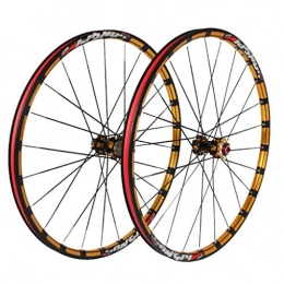 M-YN Spares M-YN 26 / 27.5 Inch Mountain Wheel Set 5 Bearings 120 Rings Straight Pull Disc Brake Bicycle Wheel Set (Color : Black+gold, Size : 27.5inch)