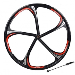 M-YN Spares M-YN 26 Inch 5-spoke Mountain Bike Integrated Wheel Disc Brake Magnesium Alloy Wheel, Black (Size : Front Wheel)