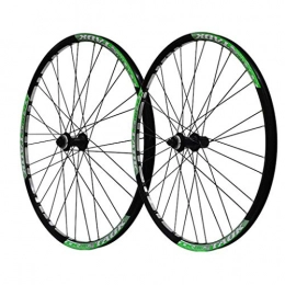M-YN Spares M-YN 27.5 Inch Mountain Wheel Set Bicycle Central Locking Disc Brake Hub Rim Quick Release (Color : Black+green)