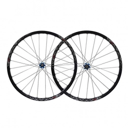 M-YN Spares M-YN Bike Wheel Set 26 x 1.5 / 2.1, Mountain Wheel Set Black Alloy Spokes, 24H (Color : Blue hub)
