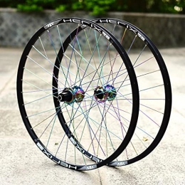M-YN Mountain Bike Wheel M-YN Mountain Bike Wheelset 26 / 27.5 / 29 Inch, Aluminum Alloy Rim 32H Disc Brake MTB Wheelset, Quick Release Front Rear Wheels, Fit 8-11 Speed(Size:27.5inch)