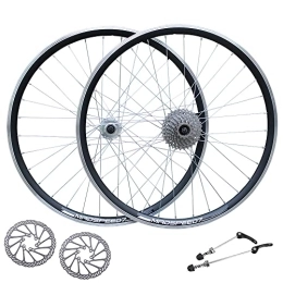 Madspeed7 Mountain Bike Wheel Madspeed7 QR 29" 29er (ETRTO 622x19) MTB Mountain Bike Wheel Set + 8 speed Freewheel (13-32t) + 160mm Disc Rotors - Sealed Bearings Disc Brake Hubs (Very Smooth) - Double Wall - 32x Spokes