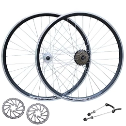 Madspeed7 Mountain Bike Wheel Madspeed7 QR 29" 29er (ETRTO 622x19) MTB Mountain Bike Wheel Set + Shimano 7 speed Freewheel + 160mm Disc Rotors - Sealed Bearings Disc Brake Hubs (Very Smooth) - Double Wall - 32x Spokes