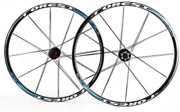 MGE Spares MGE 26 / 27.5inch Mountain Bike Wheelset, Double Wall 24H Disc Brake Quick Release Compatible 7 8 9 10 11Speed Bike Wheel (Color : Blue, Size : 26inch)