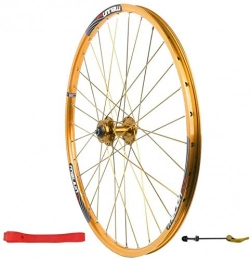 MGE Mountain Bike Wheel MGE 26" Bicycle Front Wheels For Mountain Bike Double Wall Alloy Rim Quick Release Disc Brake 951g 32 Hole Bike wheel (Color : Gold)
