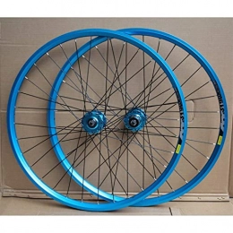 MJCDNB Mountain Bike Wheel MJCDNB Quick Release Axles Bicycle Accessory MTB Bike Wheelset 24 Inch Double Layer Rim Disc / Rim Brake Bicycle Wheel 8-10 Speed 32H Road Bicycle Cyclocross Bike Wheels (Color : B-Blue)