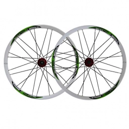 MJCDNB Mountain Bike Wheel MJCDNB Wheel 26" Bike Wheel Set MTB Double Wall Alloy Rim Disc Brake 7-11 Speed Tires 1.5-2.1" Sealed Bearings Hub Quick Release 28H 6 Colors